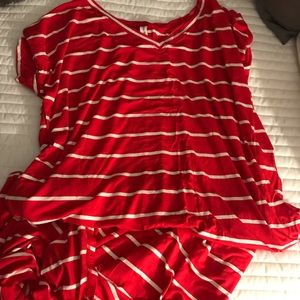 Women’s Sun Dress  - Red and White - size 1X